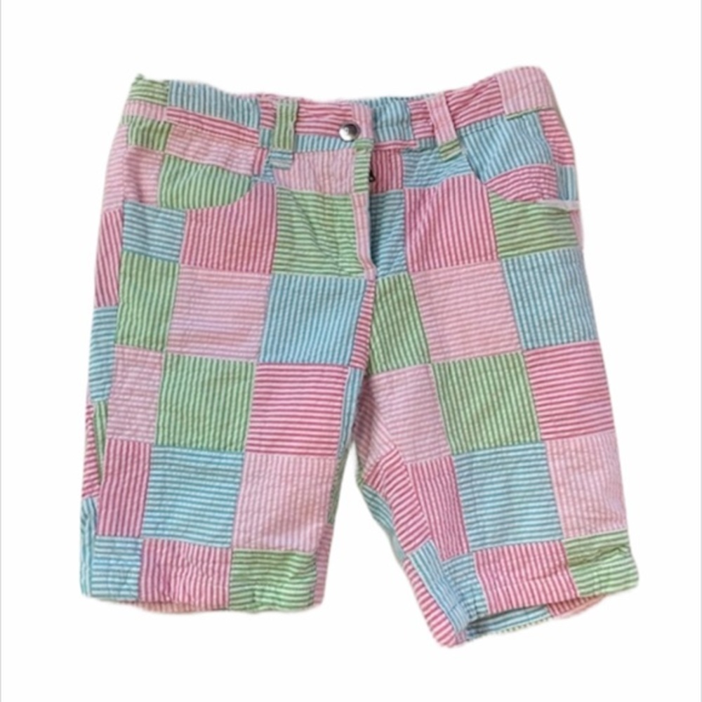 Vintage Gymboree Girls Patchwork Shorts Colorful Plaid‎ Y2K  6
